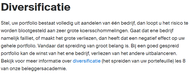 Op deze foto zie je informatie over aandelen bij DEGIRO