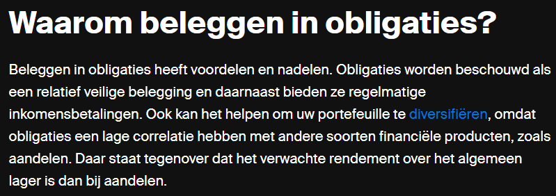 Op deze foto zie je informatie over Obligaties bij DEGIRO
