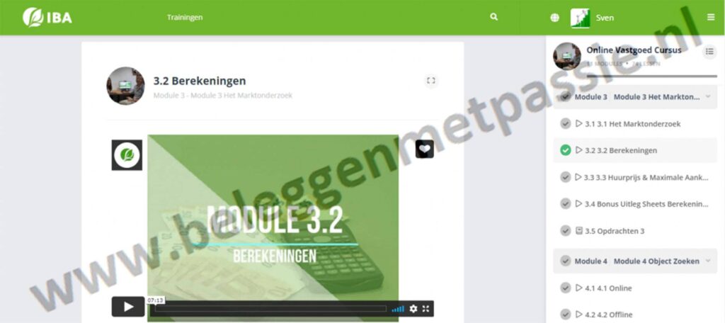 Op deze foto zie je Module 3: Het marktonderzoek van de vastgoed cursus van iba coaching