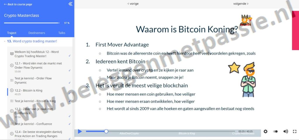 Op deze foto zie je Module 12: Word crypto trading master van de crypto masterclass