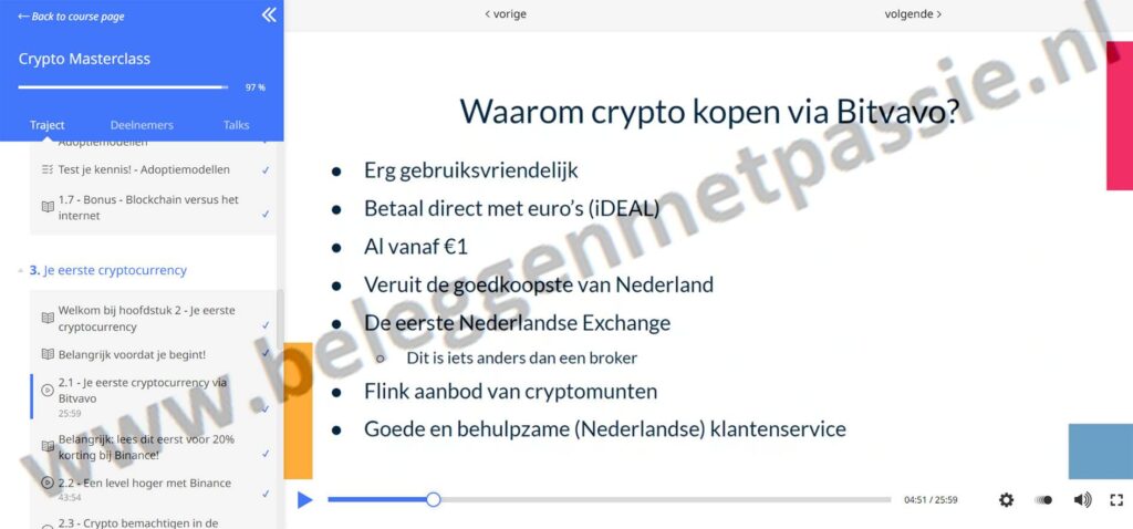 Op deze foto zie je Module 2: Je eerste cryptocurrency van de crypto masterclass