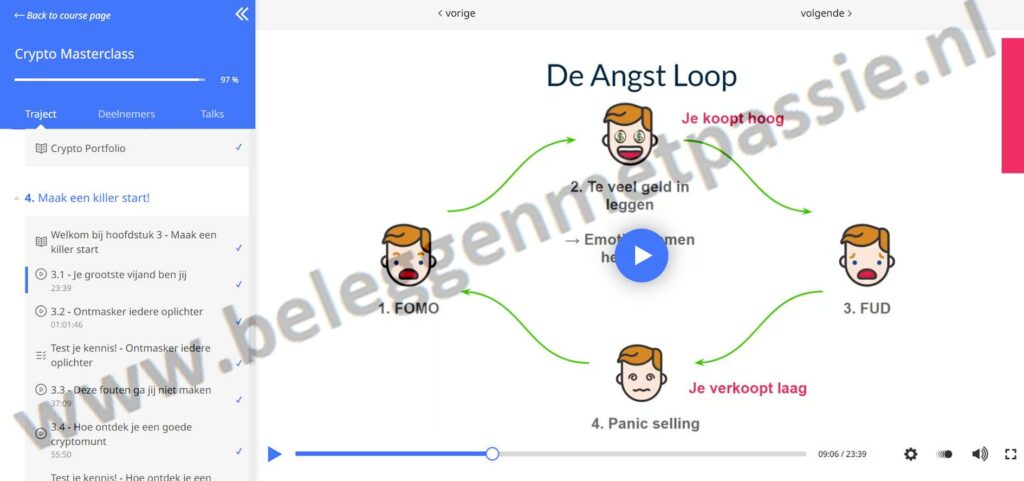 Op deze foto zie je Module 3: Maak een killer start van de Crypto Masterclass