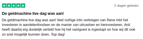 Op deze foto zie je de geldmachine ervaringen