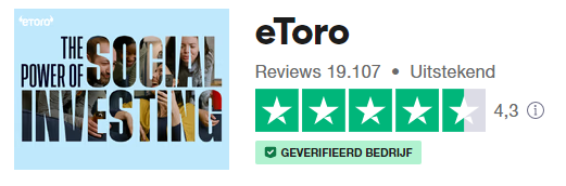 Op deze foto zie je het eToro trustpilot cijfer