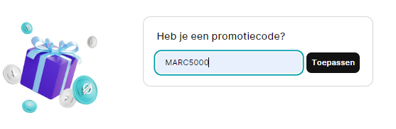 Op deze foto zie je mijn finst promotiecode om Finst 5000 euro gratis te krijgen.