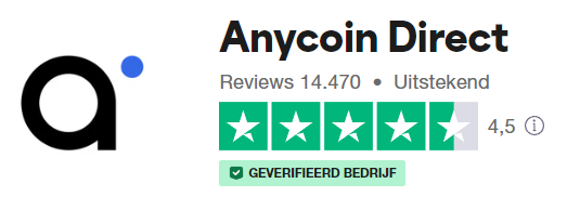 Op deze foto zie je het logo van Anycoin Direct, mijn #8 van Beste Crypto Brokers