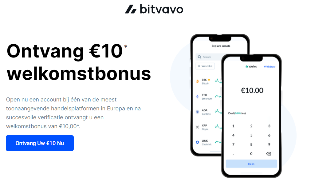 Op deze foto zie je bitvavo waarbij gebruikers gebruik kunnen maken van bitvavo staking