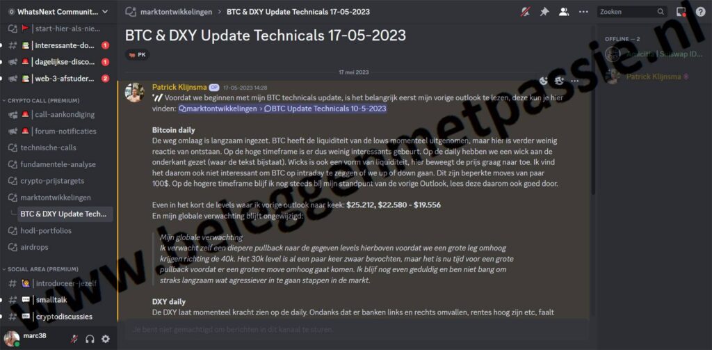 Op deze foto zie je de Marktontwikkelingen van WhatsNext Community