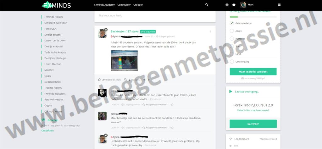 Op deze foto zie je de Extra 1: Fxminds community vol gelijkgestemde van de forex trading cursus 2.0 van FXminds