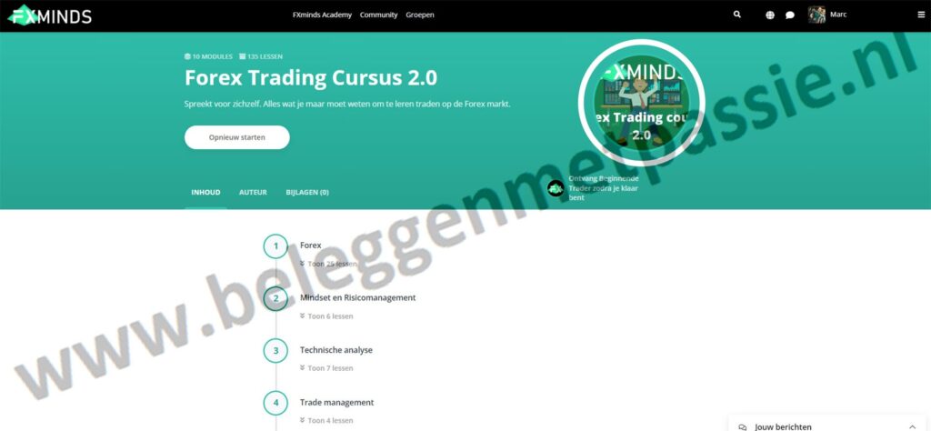 Op deze foto zie je de Forex Trading Cursus 2.0 waar je leert forex traden