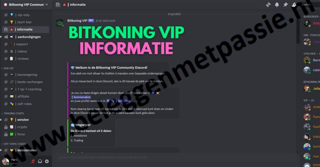 Op deze foto zie je Bitkoning VIP, mijn #2 van beste crypto trading signals