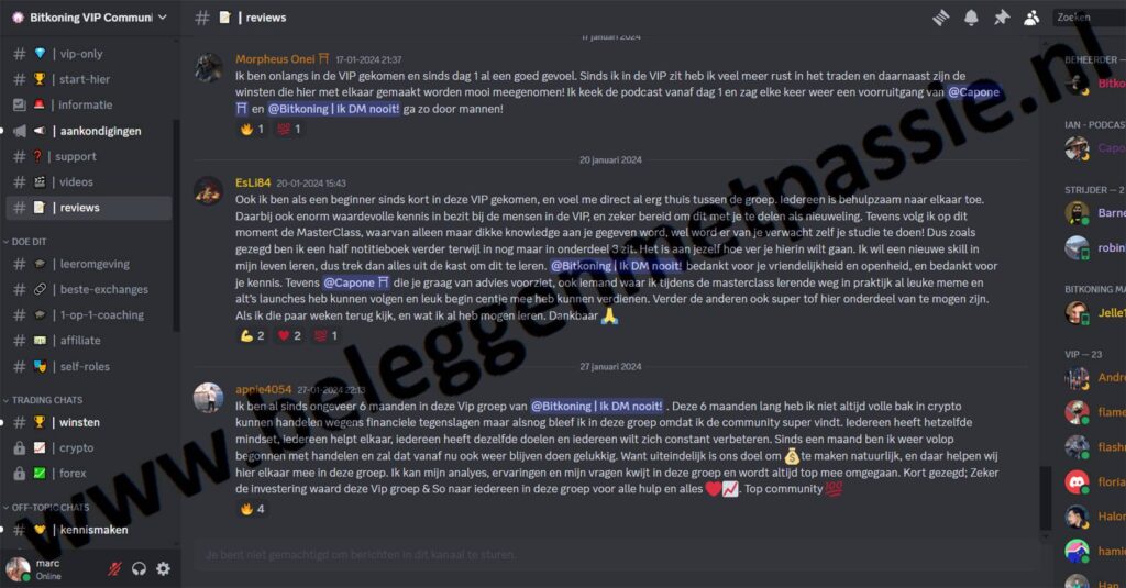 Op deze foto zie je Bitkoning VIP, mijn #3 van beste crypto trading signals