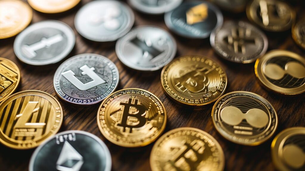 Op deze foto zie je cryptomunten

