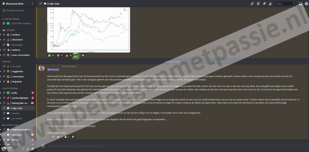 Op deze foto zie je Blockchain Bulls, mijn #3 van beste crypto trading signals