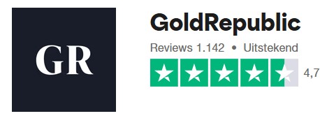 Op deze foto zie je het GoldRepublic trustpilot cijfer tussen GoldRepublic vs Holland Gold