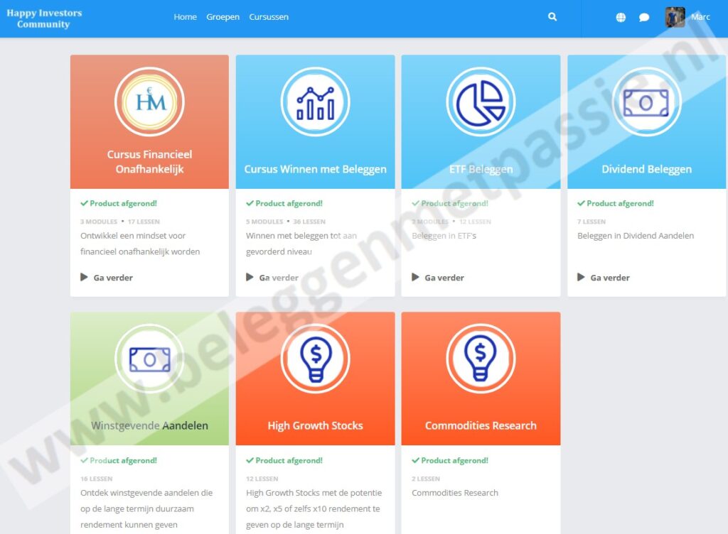 Op deze foto zie je de HIM Exclusief Cursus van Jorik Vermeulen (Happy Investors)
