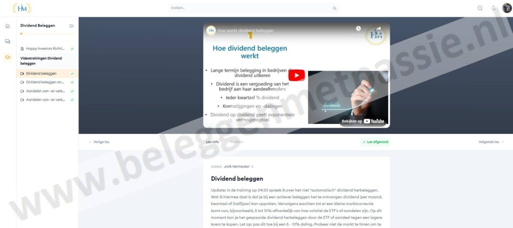 Op deze foto zie je de ETF & Dividend Cursus van Jorik Vermeulen (Happy Investors)
