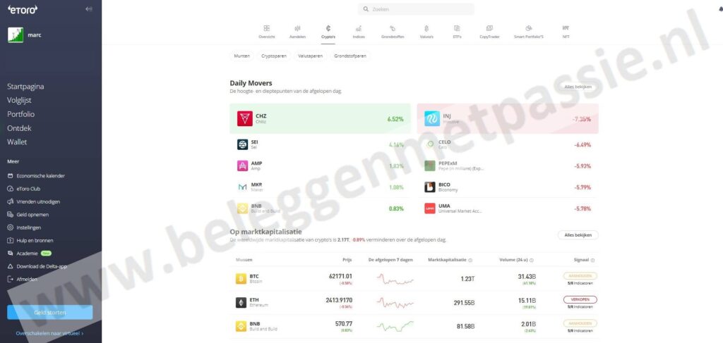 Op deze foto zie je eToro cryptos
