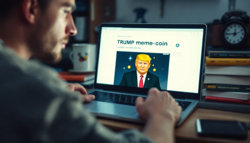 Op deze foto zie je memecoin TRUMP
