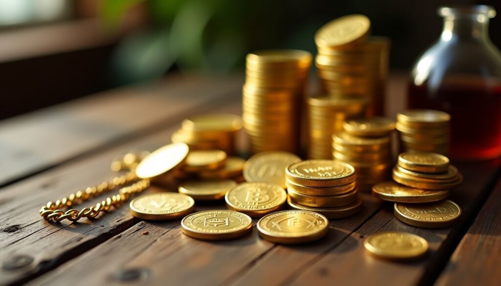 Op deze foto zie je fysiek goud met de keuze goud vs bitcoin