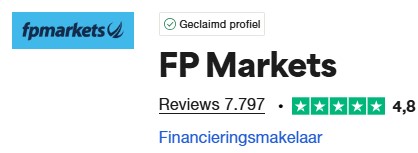 Op deze foto zie je het FP Markets trustpilot cijfer