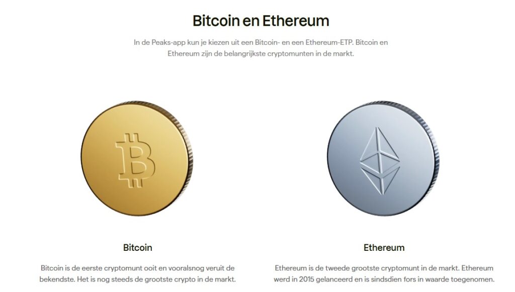 Op deze foto zie je Peaks voor een Crypto-ETP