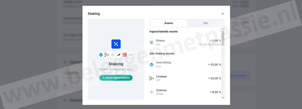 Op deze foto zie je Bitvavo staking in vergelijking met Bybit vs Bitvavo