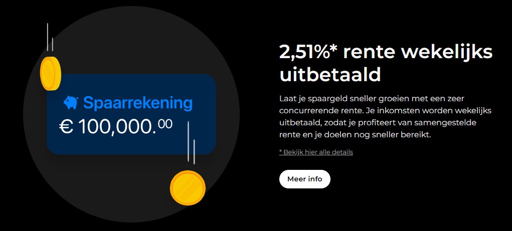 Op deze foto zie je het bunq rente in vergelijking met revolut vs bunq