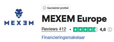 Op deze foto zie je het MEXEM trustpilot cijfer in vergelijking met MEXEM vs Saxo