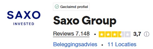 Op deze foto zie je het Saxo trustpilot cijfer in vergelijking met MEXEM vs Saxo